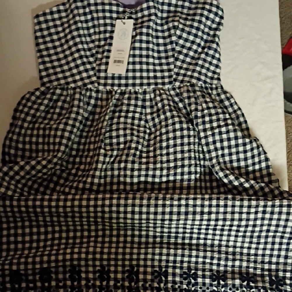Draper James Black and White Gingham Mini Dress